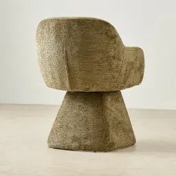 Antonia Army Green Fabric Swivel Dining Chair