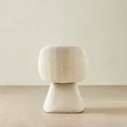 Antonia Atlas Cream Chenille Fabric Swivel Dining Chair