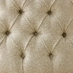 Kelly Pearl Beige Fabric 3-Seater Sofa - Champagne Gold Legs