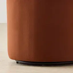 Sutton Copper Brown Velveteen Fabric Swivel Dining Chair