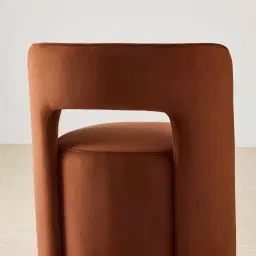 Sutton Copper Brown Velveteen Fabric Swivel Dining Chair