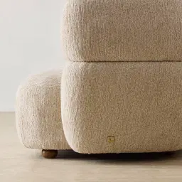 Flo Dusty Beige Fabric 3 Seater Sofa