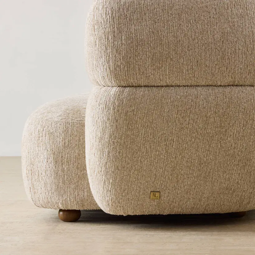 Flo Dusty Beige Fabric 3 Seater Sofa | Koala Living
