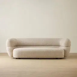 Flo Dusty Beige Fabric 3 Seater Sofa