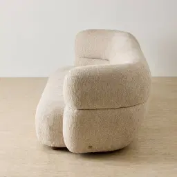 Flo Dusty Beige Fabric 3 Seater Sofa