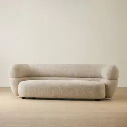 Flo Dusty Beige Fabric 3 Seater Sofa