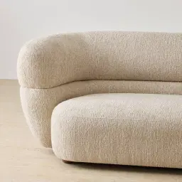 Flo Dusty Beige Fabric 3 Seater Sofa