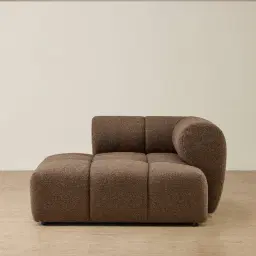 Quincy Earth Brown Woven Fabric Right Cuddler Module