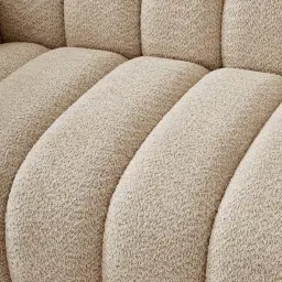 Gabriella Mid Beige 3-Seater Woven Fabric Sofa