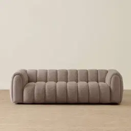 Gabriella Warm Taupe 3-Seater Woven Fabric Sofa