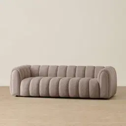 Gabriella Warm Taupe 3-Seater Woven Fabric Sofa