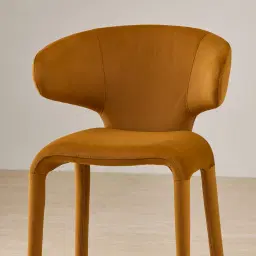 Debra Velvet Mustard Velveteen Fabric Counter Stool