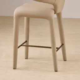 Debra Sand Beige Vegan Leather Counter Stool