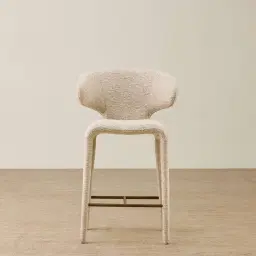 Debra Dusty Beige Fabric Counter Stool