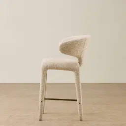 Debra Dusty Beige Fabric Counter Stool