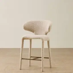 Debra Dusty Beige Fabric Counter Stool