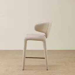 Debra Glacier Grey Vegan Leather Counter Stool