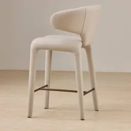 Debra Glacier Grey Vegan Leather Counter Stool