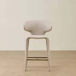 Debra Glacier Grey Vegan Leather Counter Stool