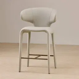 Debra Glacier Grey Vegan Leather Counter Stool