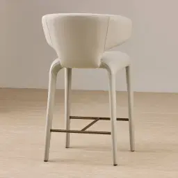 Debra Glacier Grey Vegan Leather Counter Stool