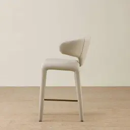 Debra Glacier Grey Vegan Leather Counter Stool