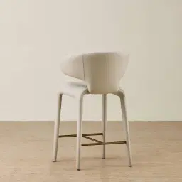 Debra Glacier Grey Vegan Leather Counter Stool