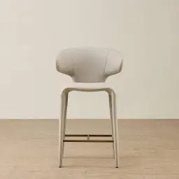 Debra Glacier Grey Vegan Leather Counter Stool