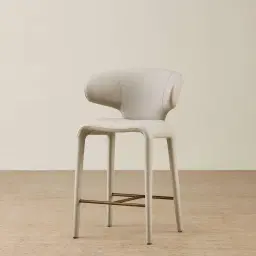 Debra Glacier Grey Vegan Leather Counter Stool