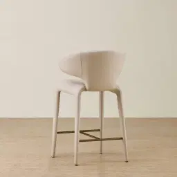 Debra Glacier Grey Vegan Leather Counter Stool