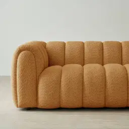 Gabriella Vintage Mustard 3-Seater Woven Fabric Sofa