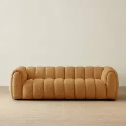 Gabriella Vintage Mustard 3-Seater Woven Fabric Sofa