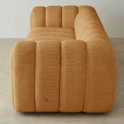Gabriella Vintage Mustard 3-Seater Woven Fabric Sofa