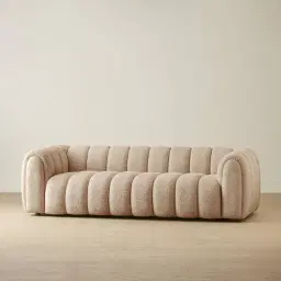 Gabriella Antelope 3-Seater Woven Fabric Sofa