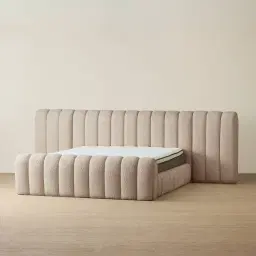 Gabriella Mid Beige Fabric King Bed