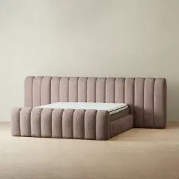 Gabriella Warm Taupe Fabric King Bed