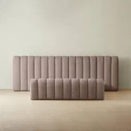 Gabriella Warm Taupe Fabric Queen Bed
