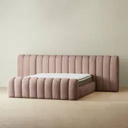 Gabriella Warm Taupe Fabric Queen Bed