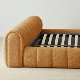 Gabriella Vintage Mustard Fabric Queen Bed