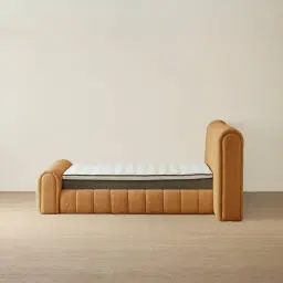 Gabriella Vintage Mustard Fabric Queen Bed