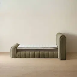 Gabriella Winter Moss Fabric Queen Bed