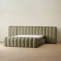 Gabriella Winter Moss Fabric Queen Bed