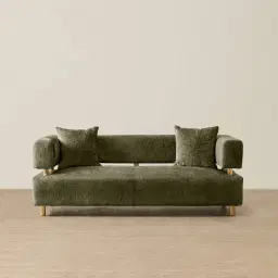 Malta II 2-Seater Green Chenille Fabric Sofa