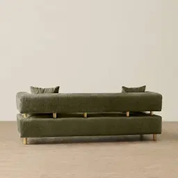 Malta II 2-Seater Green Chenille Fabric Sofa