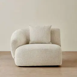 Willow Stone Cream Woven Fabric Modular Left Arm Seat