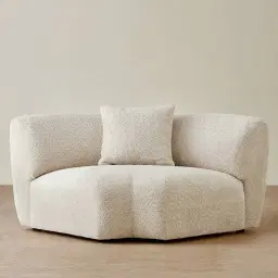 Willow Stone Cream Woven Fabric Modular Corner Seat