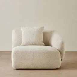 Willow Stone Cream Woven Fabric Modular Right Arm Seat