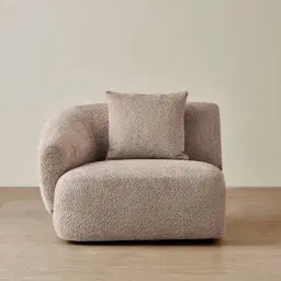Willow Warm Taupe Woven Fabric Modular Left Arm Seat
