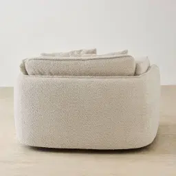 Marcela Stone Cream Woven Fabric Swivel Occasional Chair