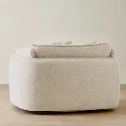 Marcela Stone Cream Woven Fabric Swivel Occasional Chair